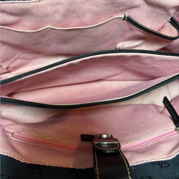 Dooney & Bourke Vintage Black Monogram Large Canvas Purse Shoulder Bag #K8918219 - Picture 9 of 13